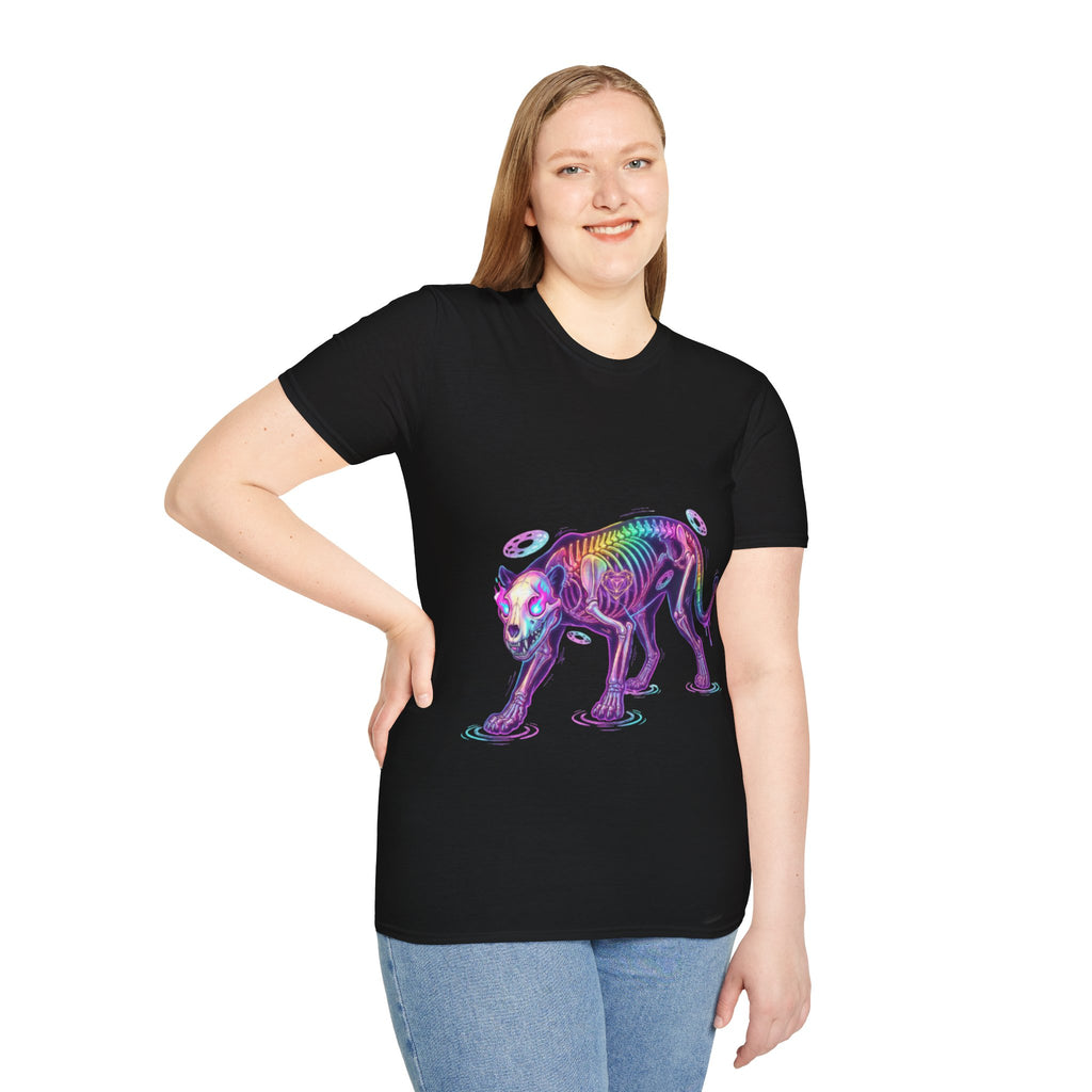 Neon Skeleton Panther Tee - Trendy Urban Streetwear