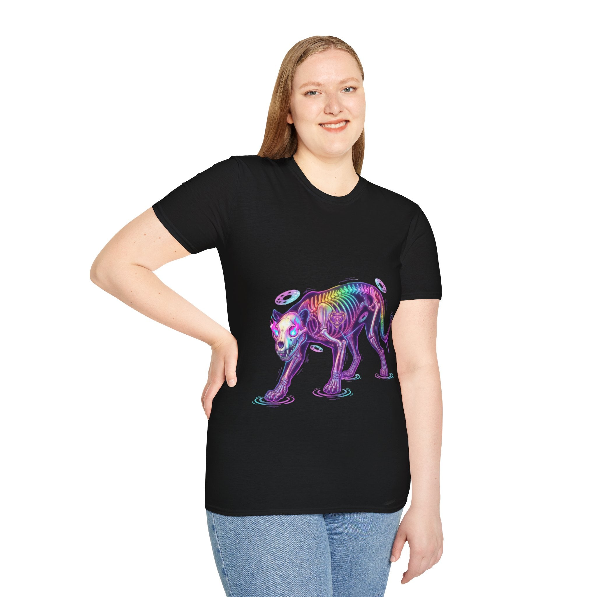 Neon Skeleton Panther Tee - Trendy Urban Streetwear