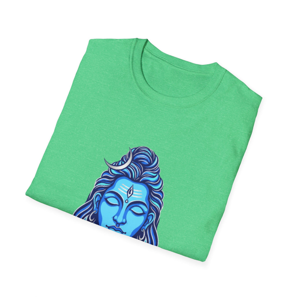 Mahadev Face on Water T-Shirt - Blue Divine Magic