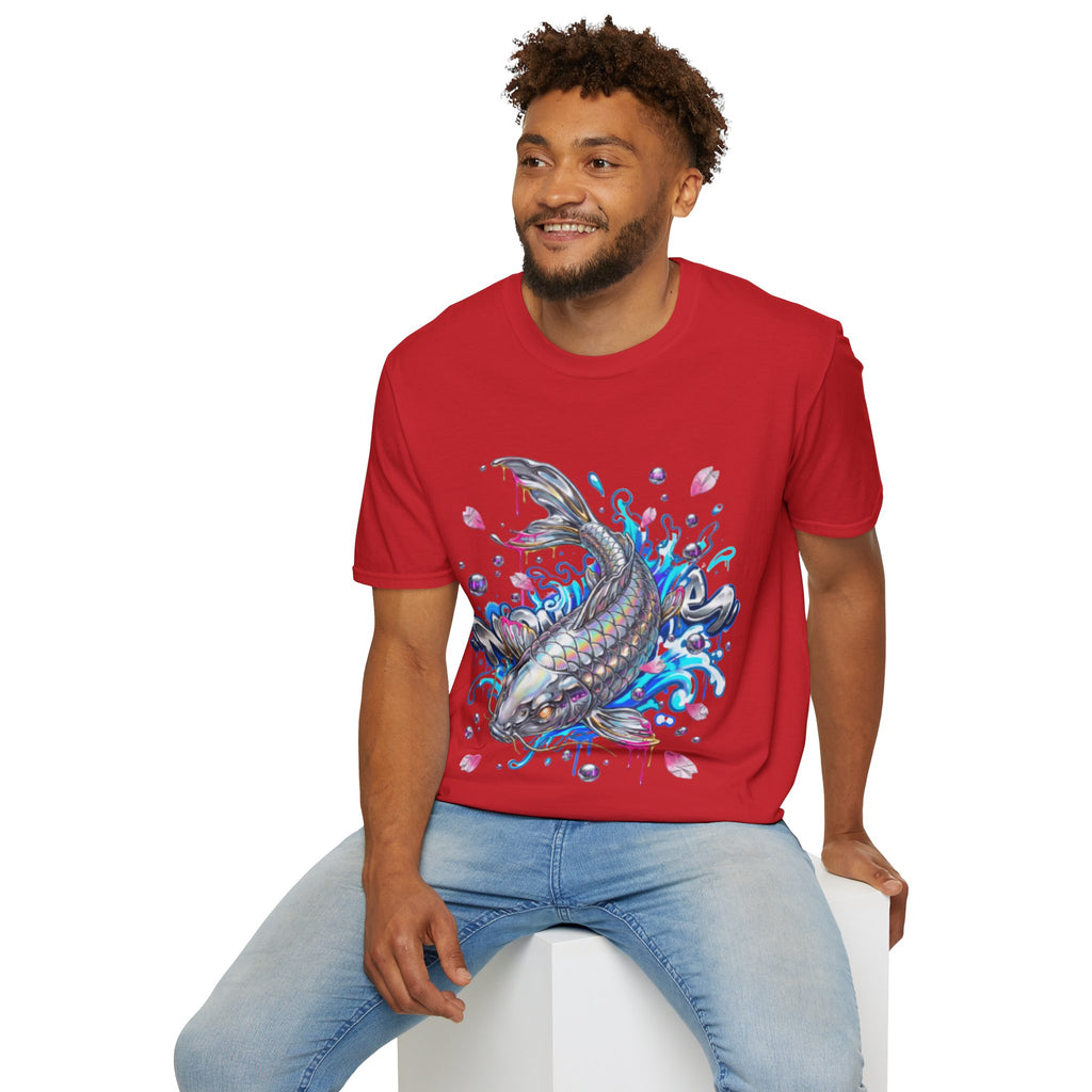 Trendy Holographic Koi T-Shirt for Urban Streetwear