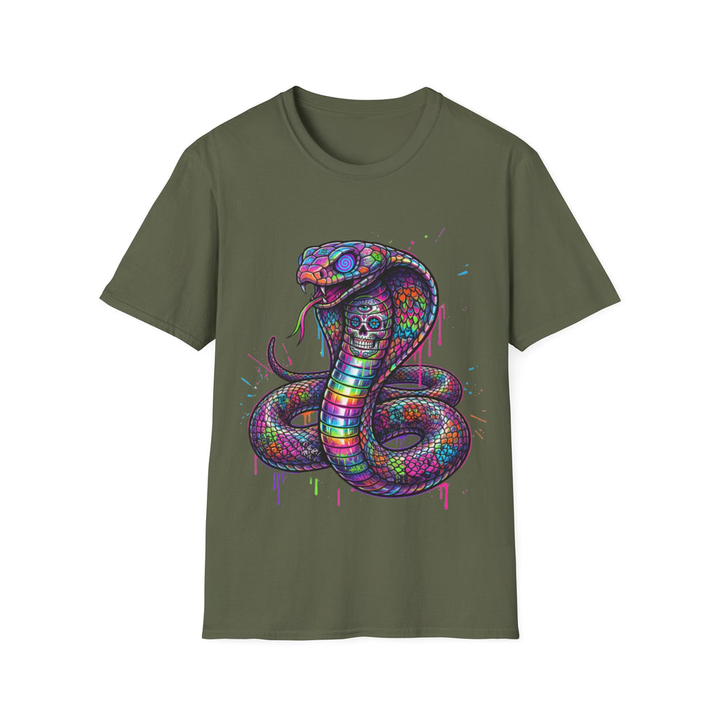Vibrant Urban Snake Skull T-Shirt - Trendy Streetwear