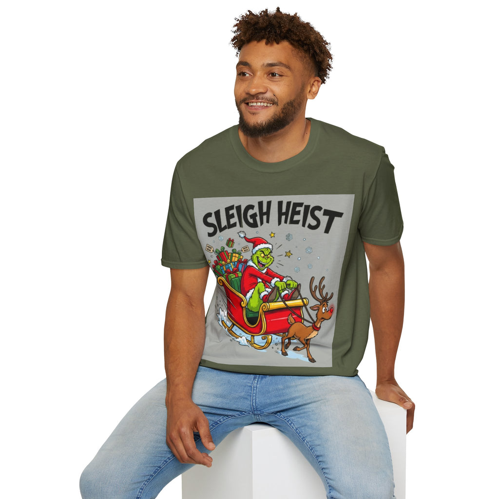 Grinch Sleigh Heist Tee | Funny Grinch Christmas Chaos T-shirt