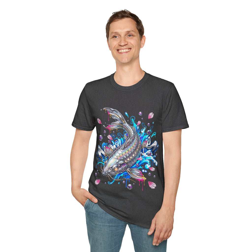 Trendy Holographic Koi T-Shirt for Urban Streetwear