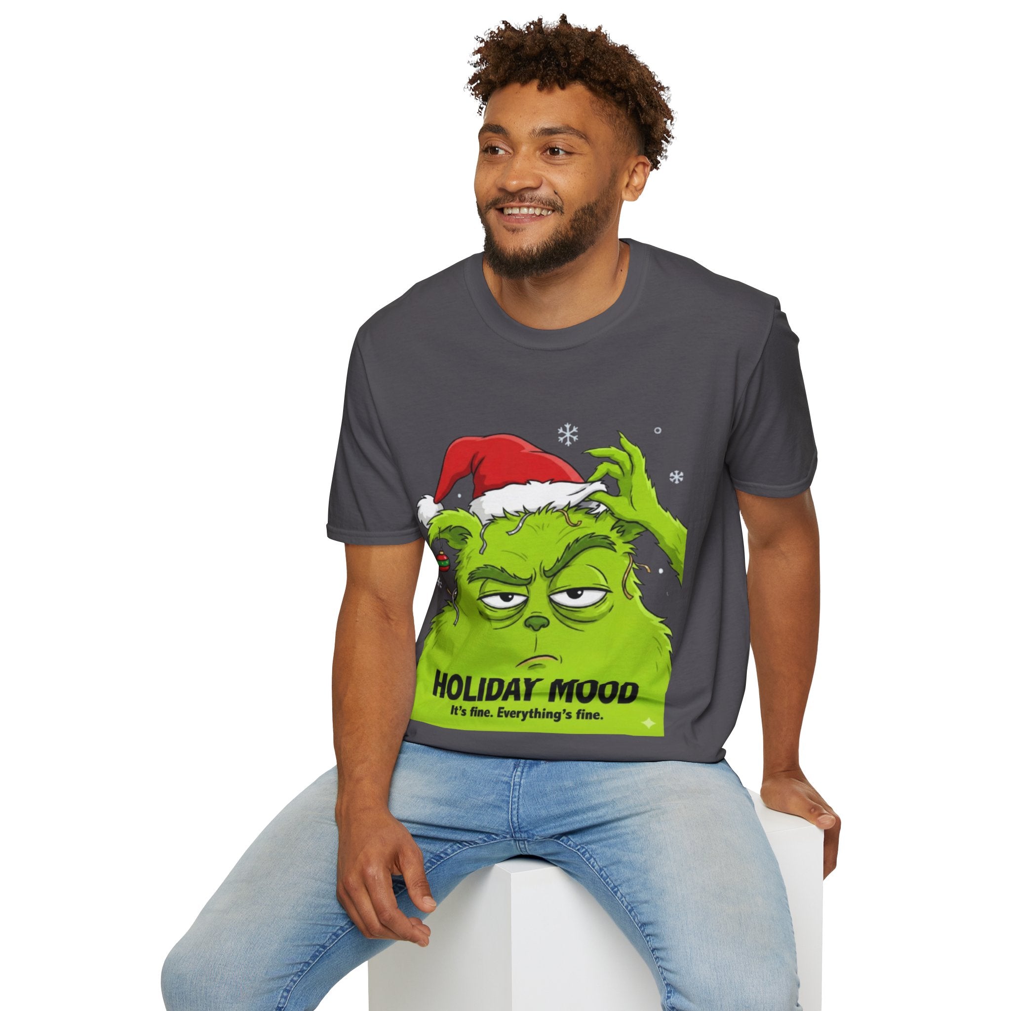 Grinch Holiday Mood T-shirt | Sarcastic Grinch Christmas Tee