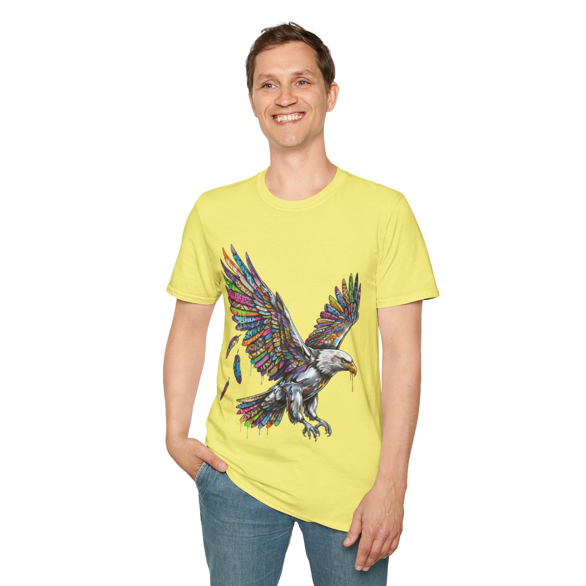 Vibrant Urban Eagle T-Shirt - Bold Streetwear Design