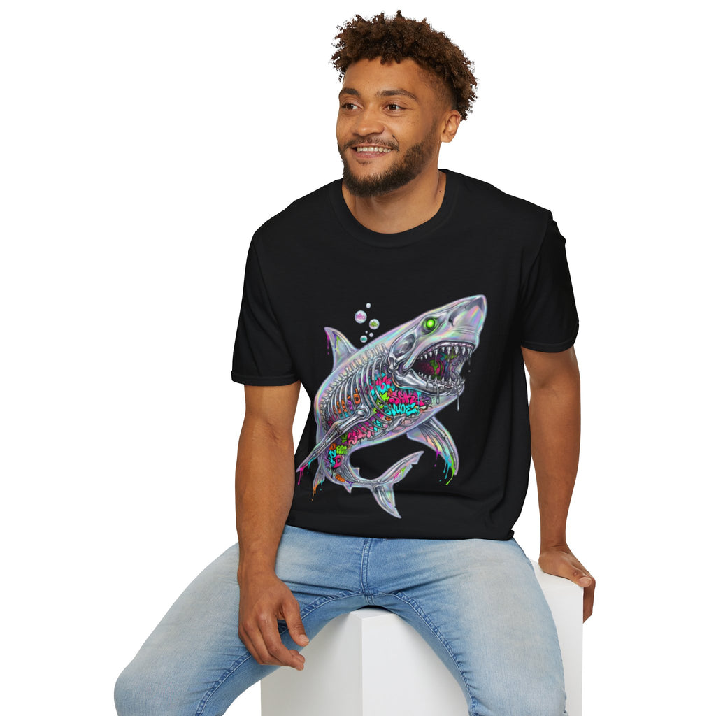 Iridescent Shark Streetwear T-Shirt - Urban Style