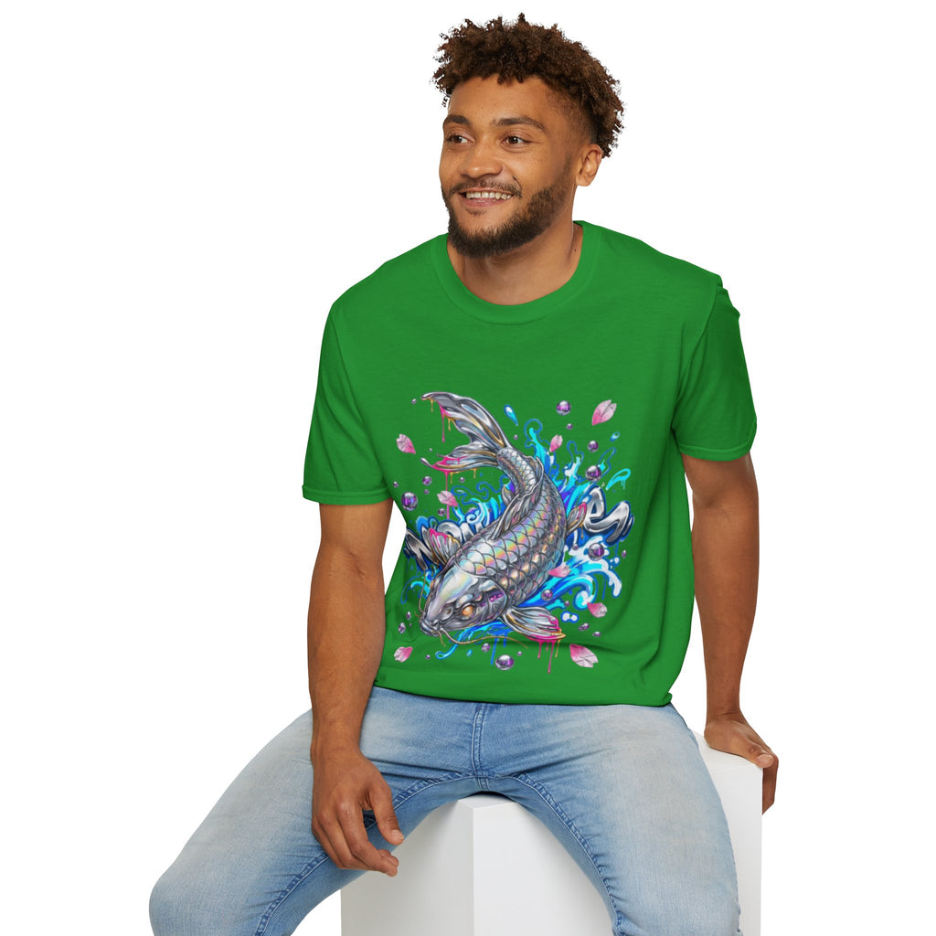 Trendy Holographic Koi T-Shirt for Urban Streetwear