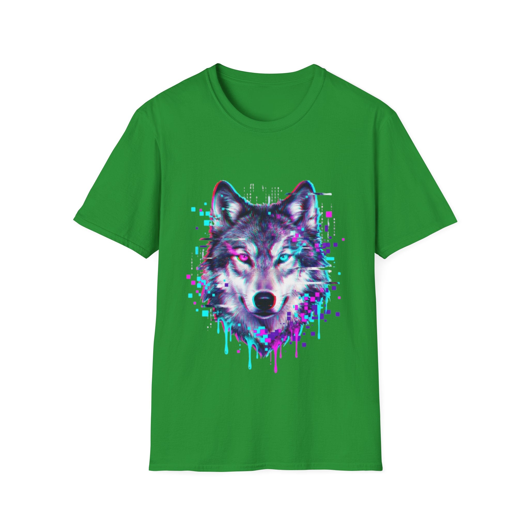 Urban Glitch Wolf Tee - Trendy Streetwear Vibes