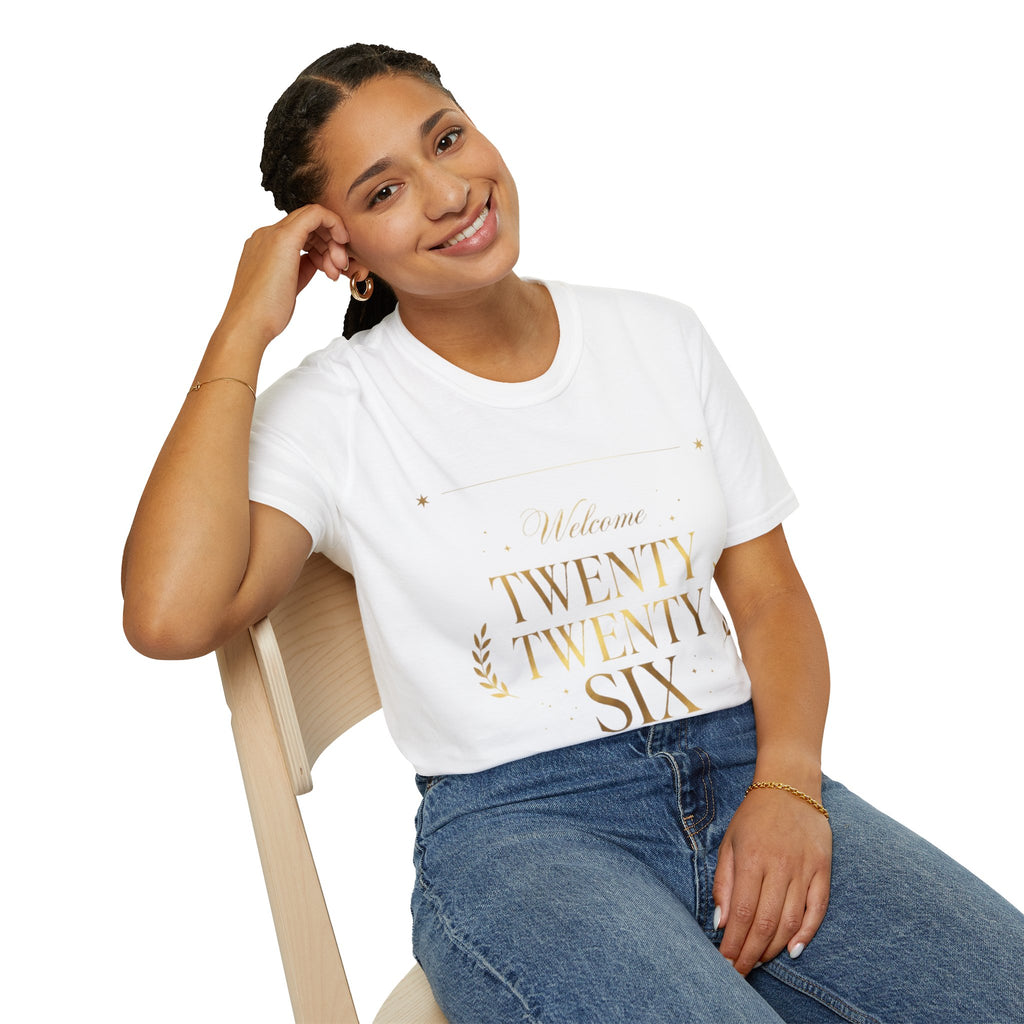 Trendy Urban 'Twenty Twenty Six' Gold Tee