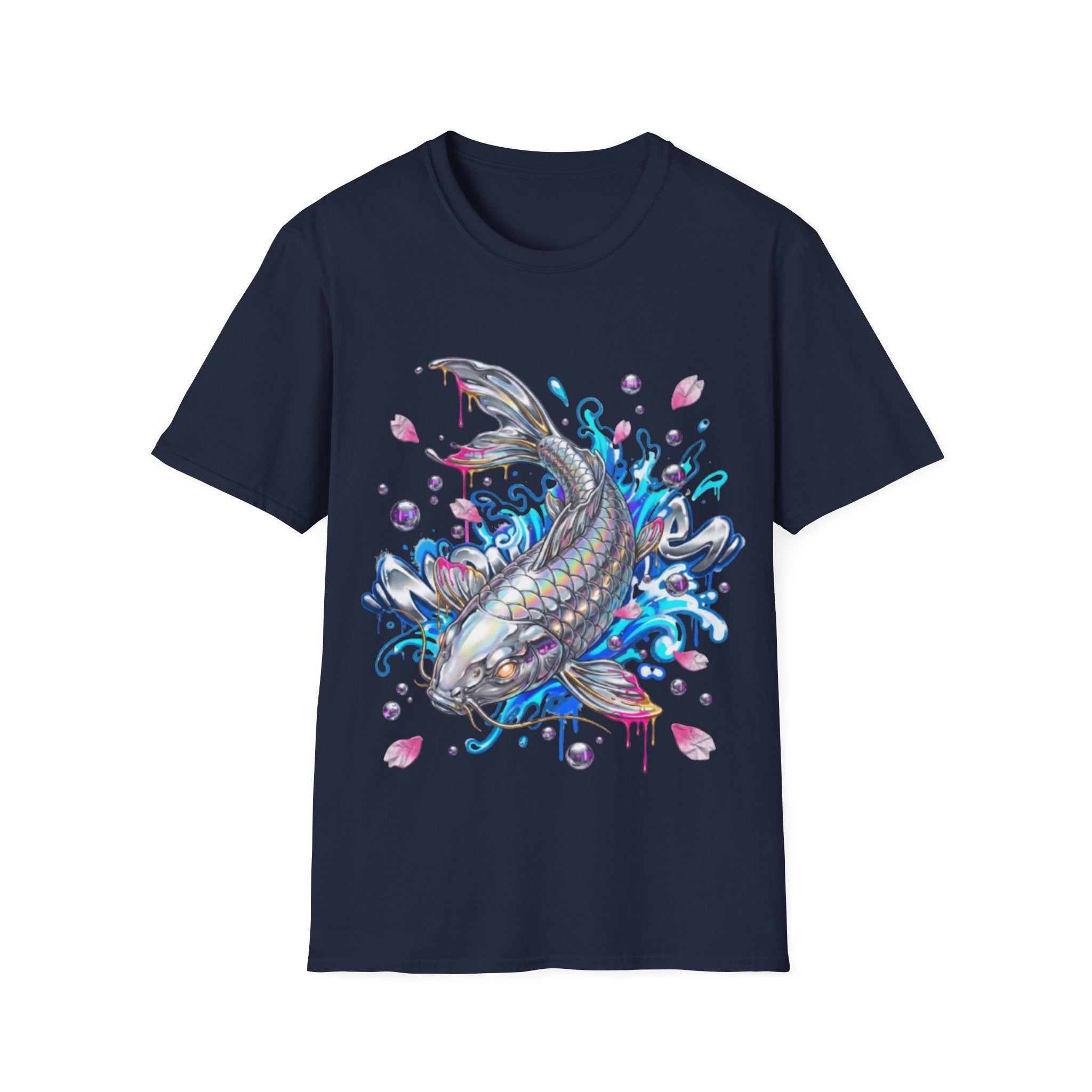 Trendy Holographic Koi T-Shirt for Urban Streetwear