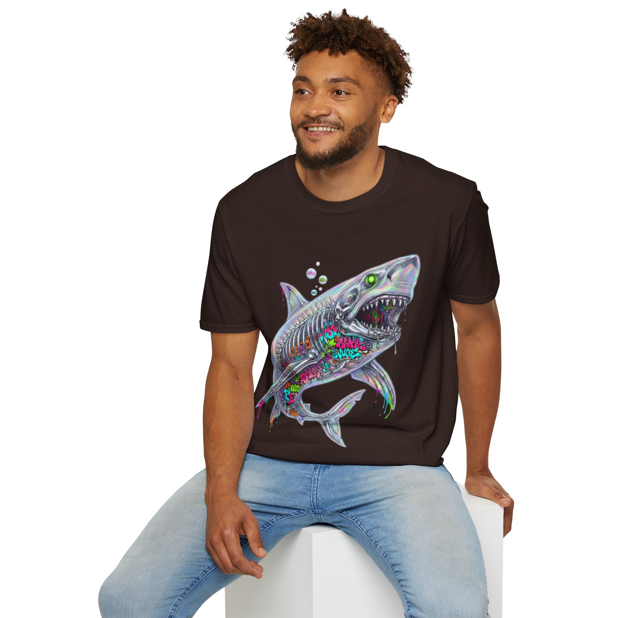 Iridescent Shark Streetwear T-Shirt - Urban Style