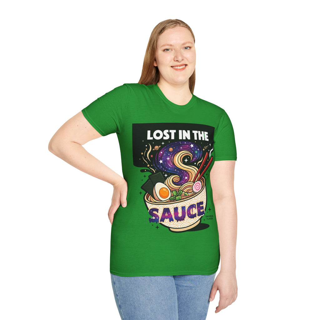 Lost in the Sauce Ramen Graphic Tee | Cosmic Noodle Bowl Streetwear Shirt