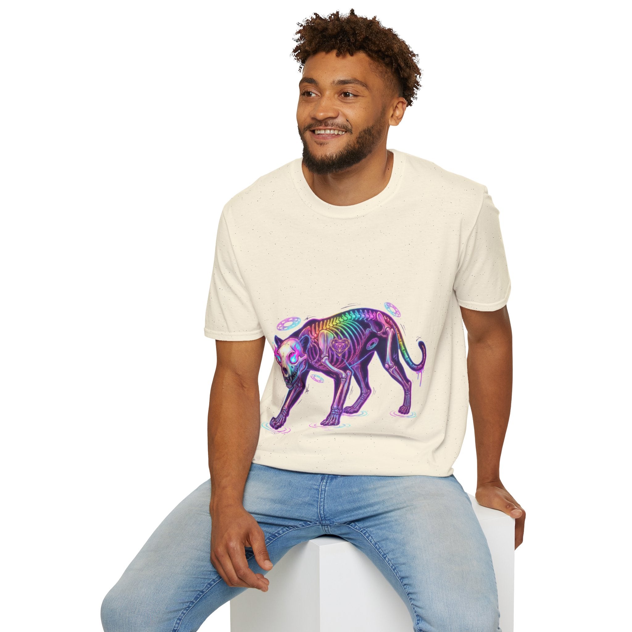 Neon Skeleton Panther Tee - Trendy Urban Streetwear
