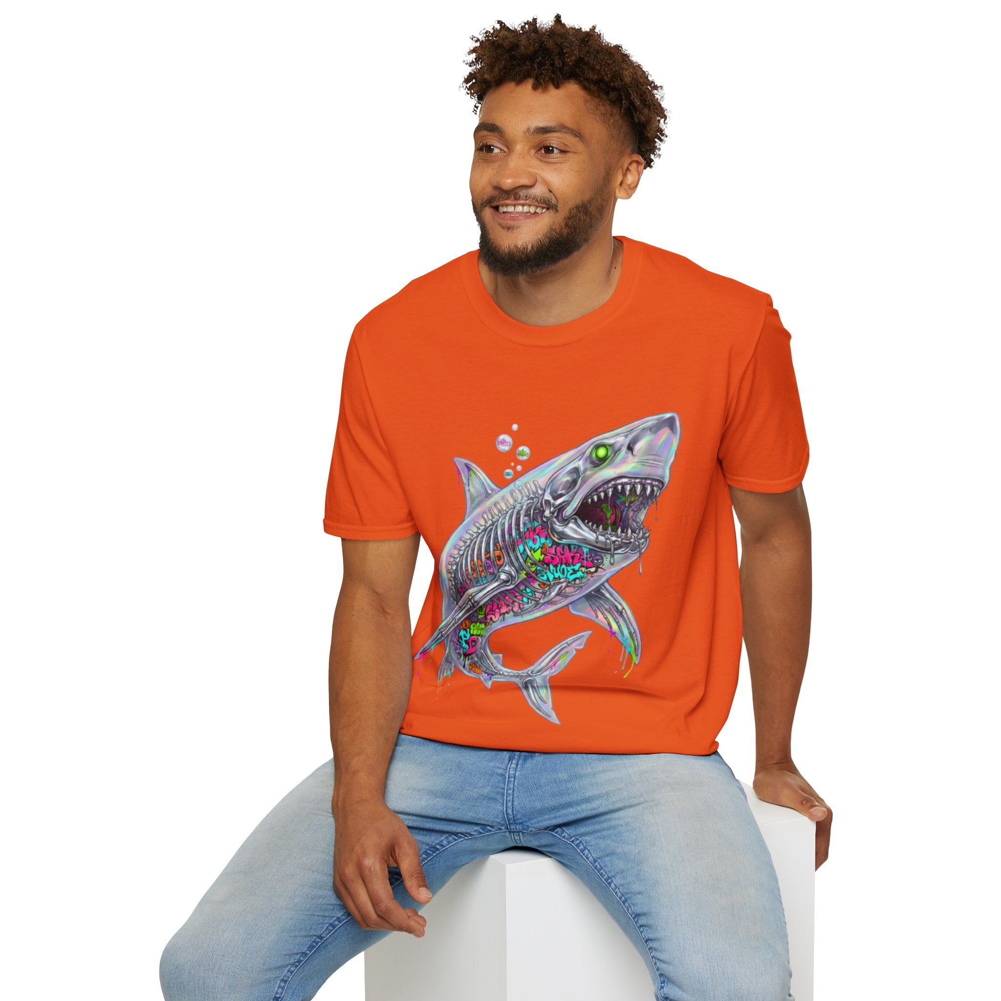 Iridescent Shark Streetwear T-Shirt - Urban Style