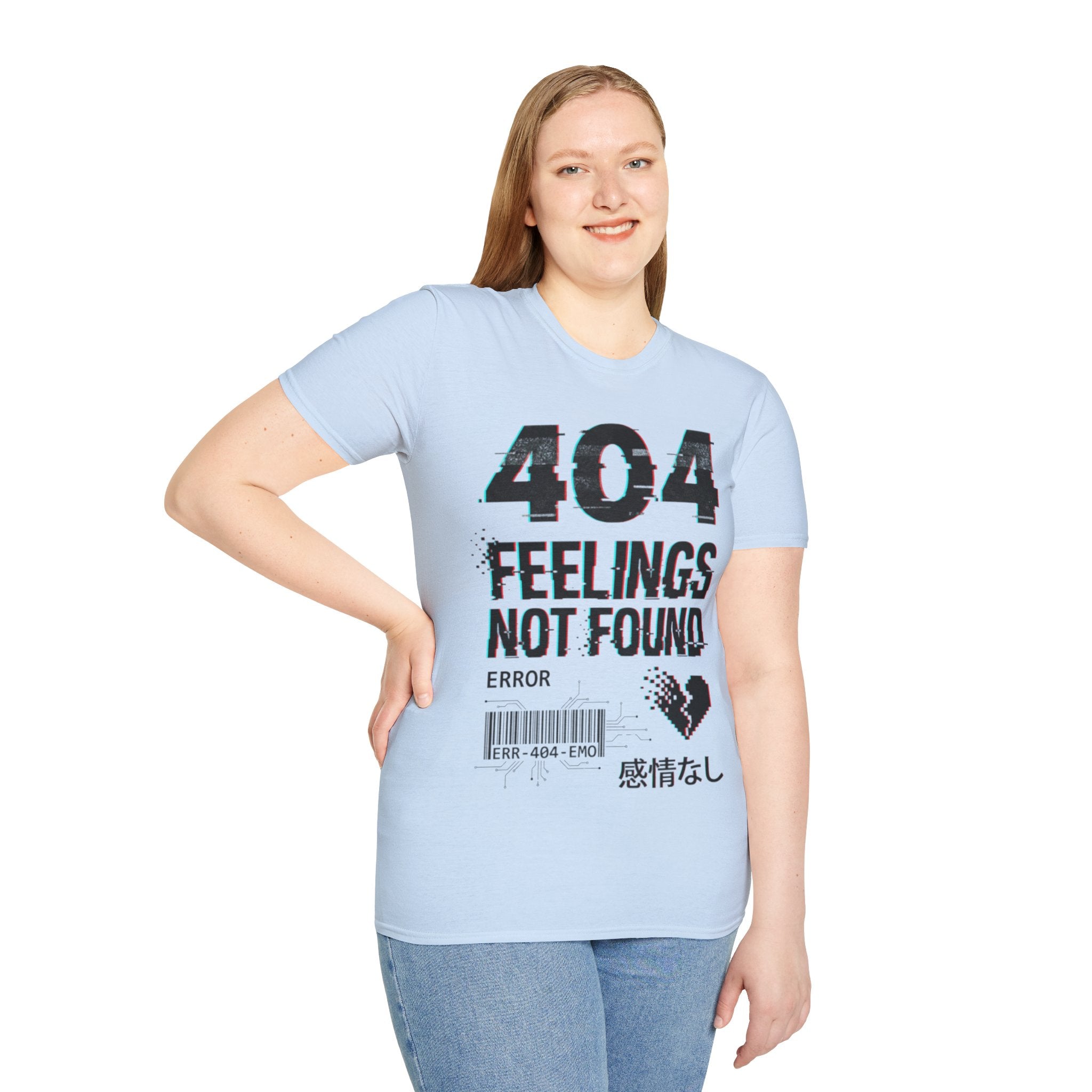 Urban Streetwear '404 Feelings' Glitch T-Shirt