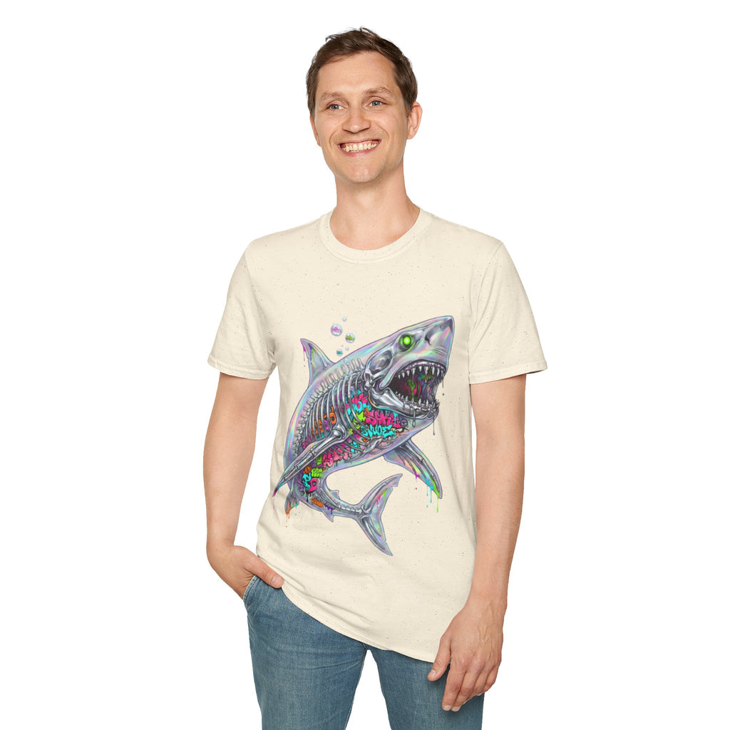 Iridescent Shark Streetwear T-Shirt - Urban Style