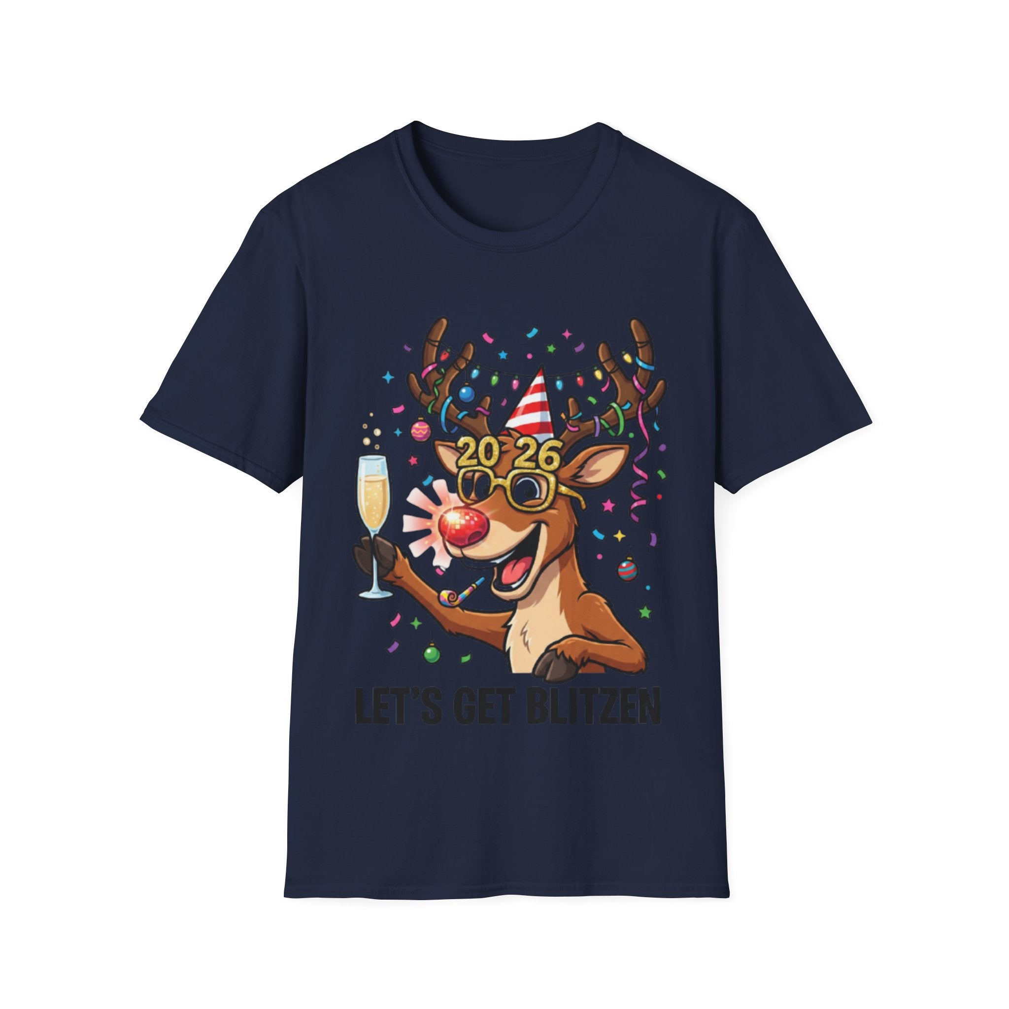 Trendy 2026 Reindeer Party Tee for Urban Style
