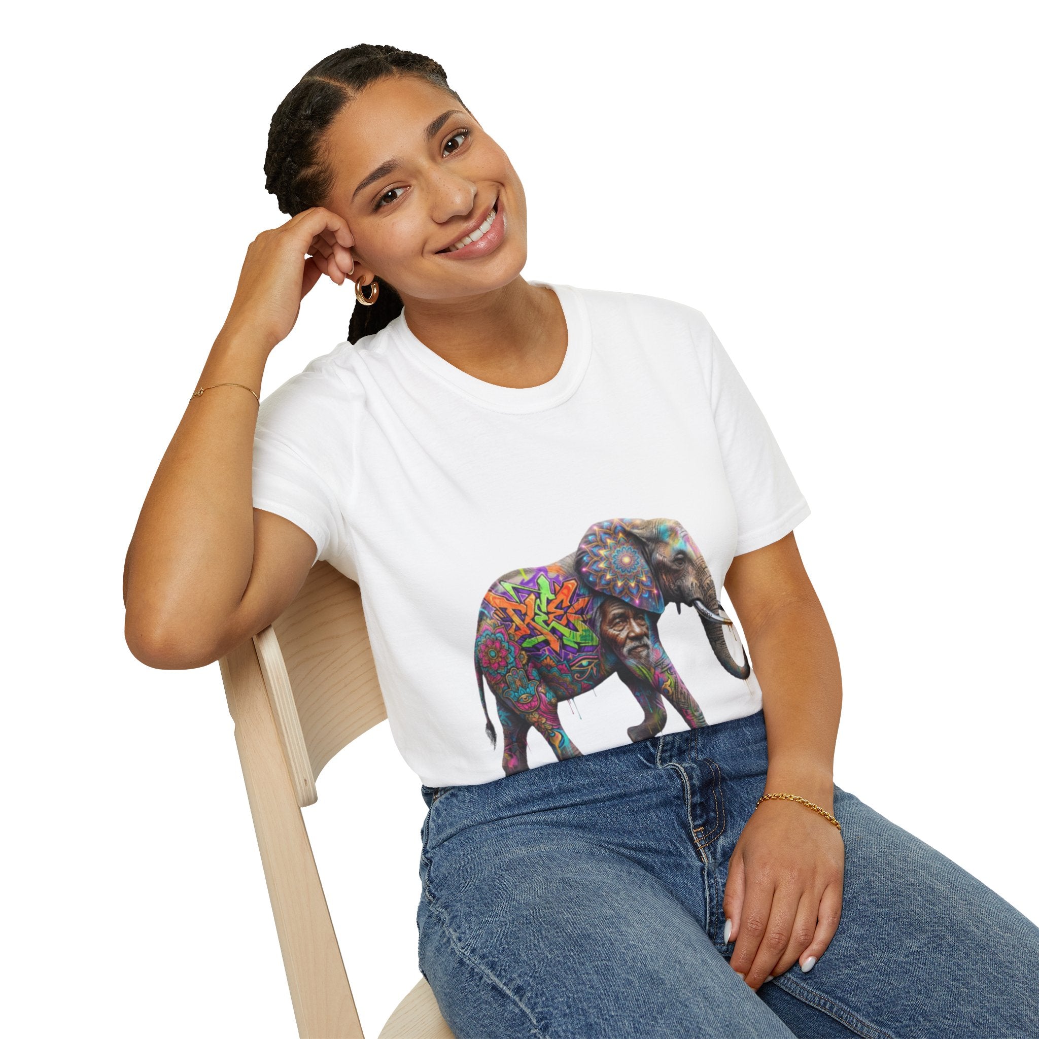 Vibrant Urban Elephant Streetwear Tee - Unisex