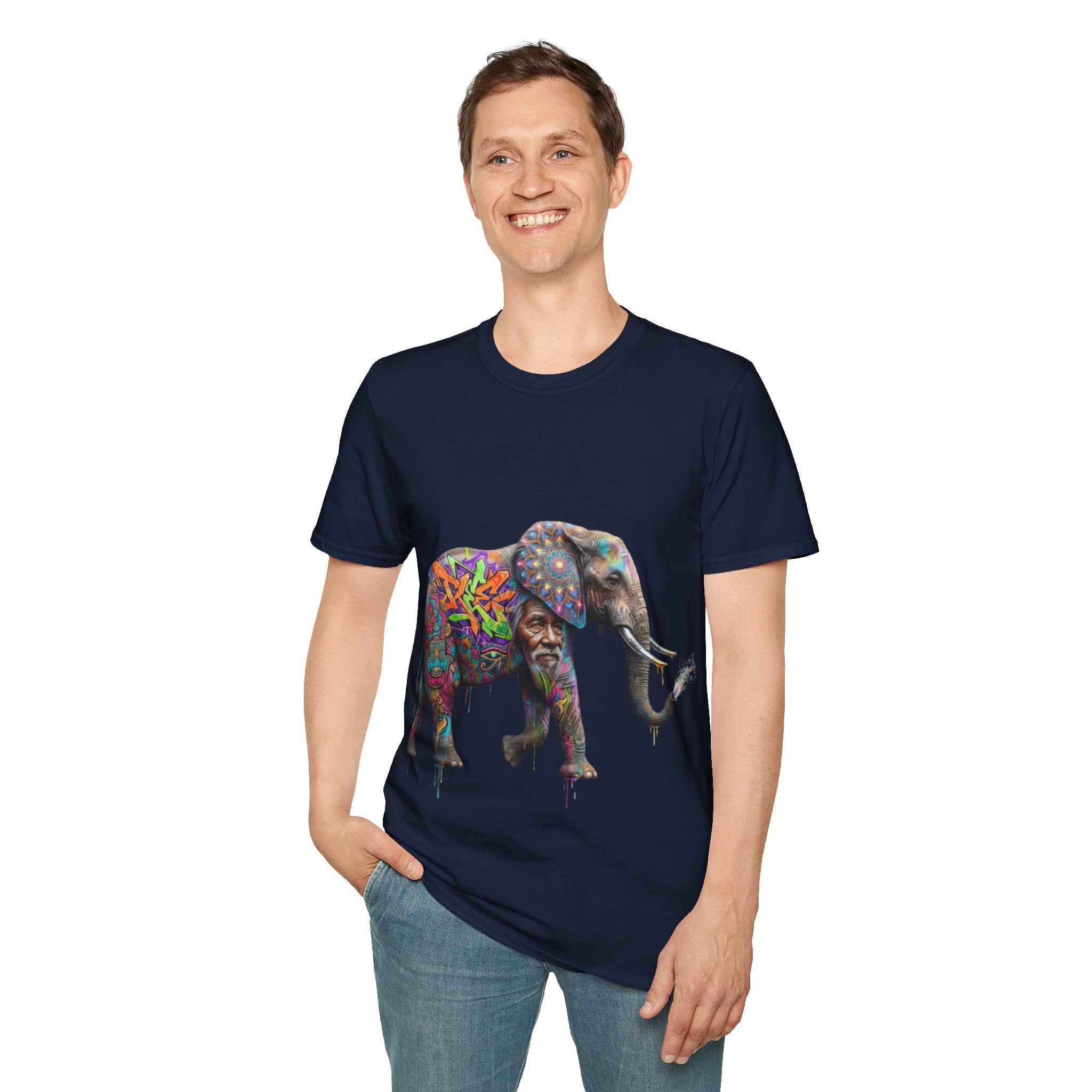 Vibrant Urban Elephant Streetwear Tee - Unisex