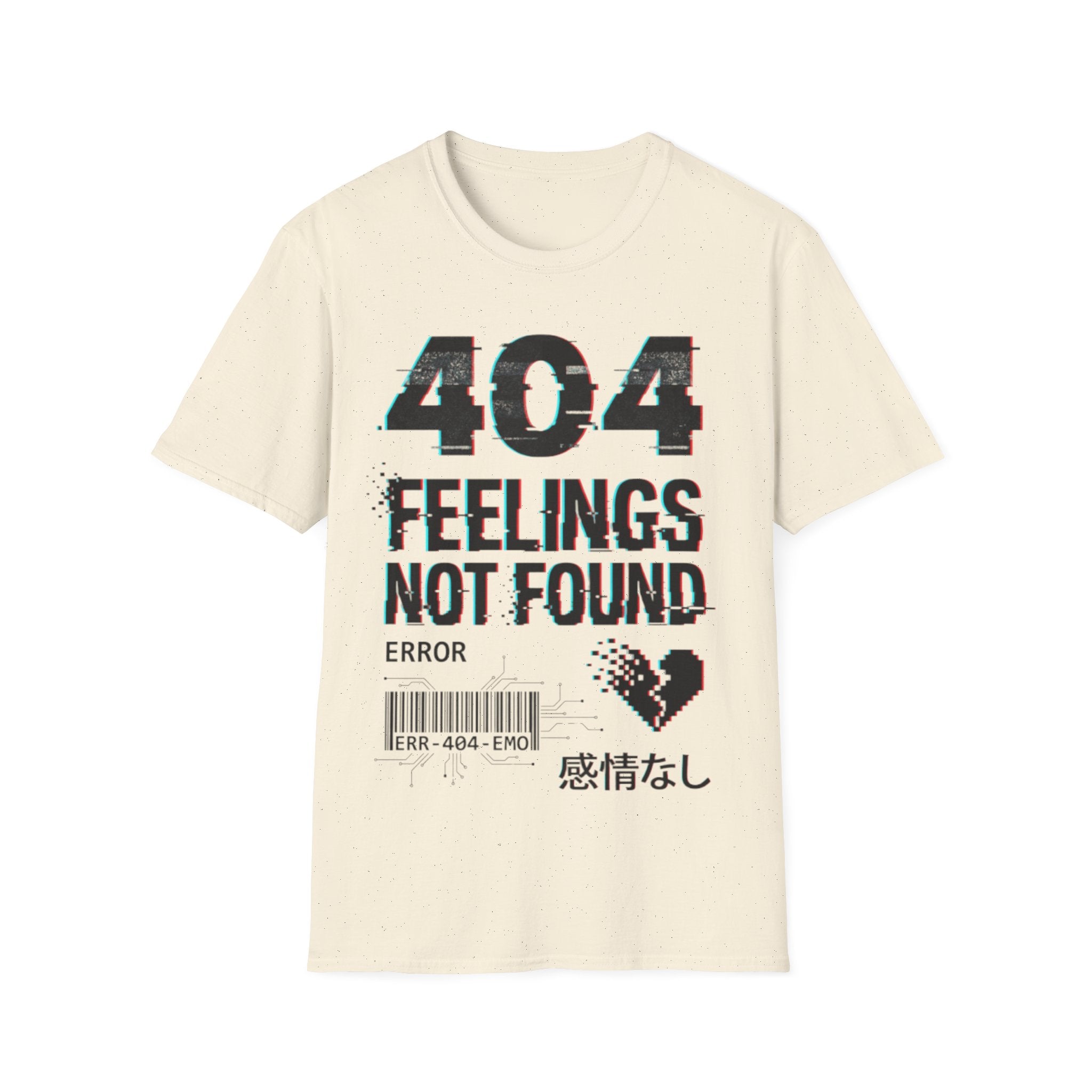 Urban Streetwear '404 Feelings' Glitch T-Shirt