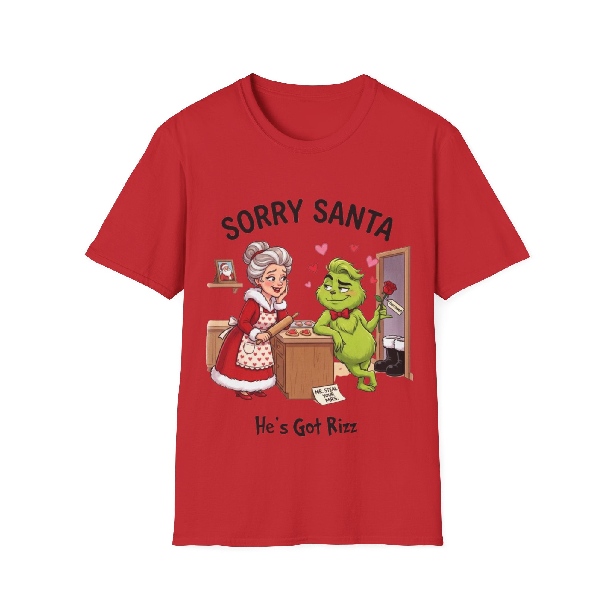 Grinch Rizz T-shirt | Funny Mrs. Claus Christmas Tee