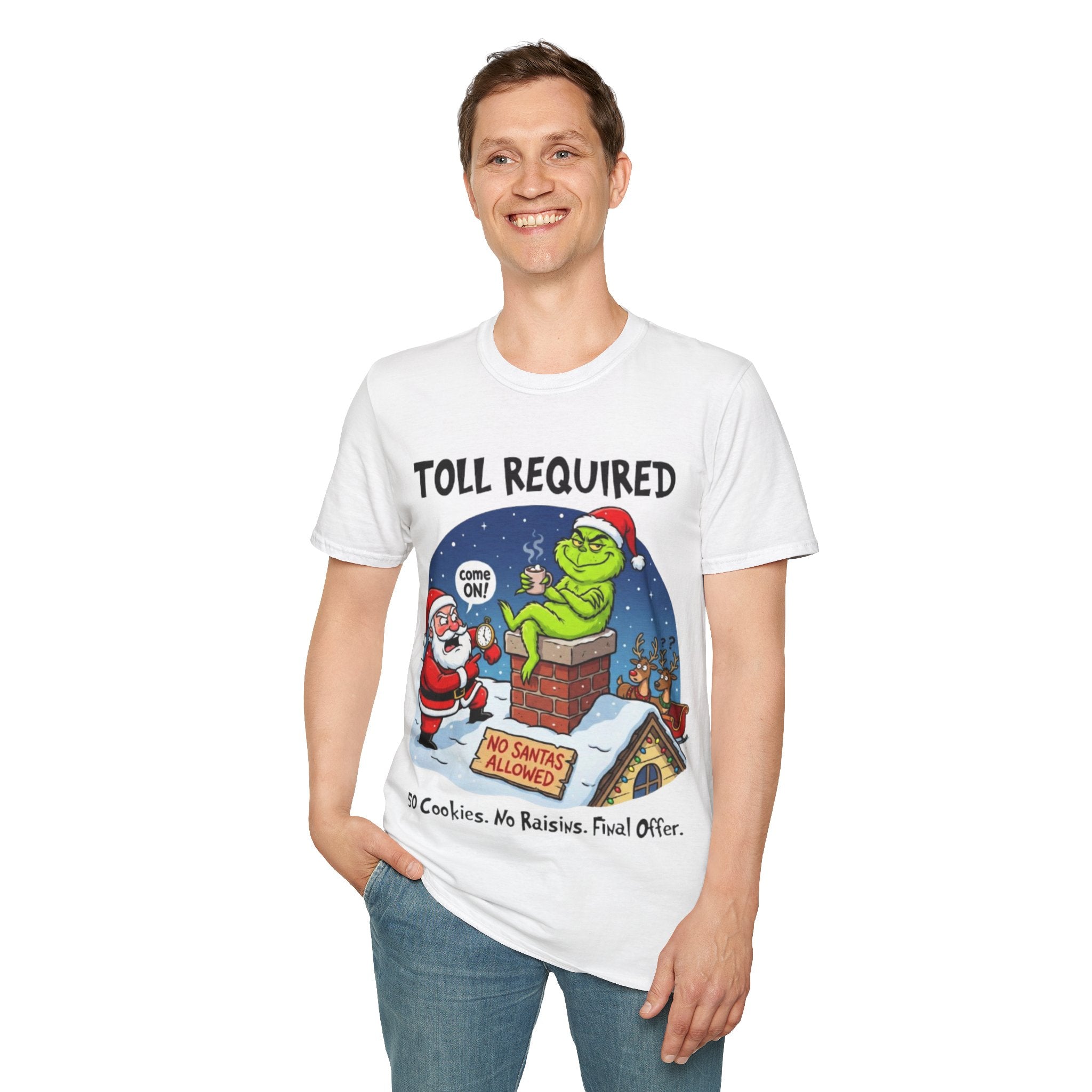Santa Blocked by Grinch Tee | Funny Grinch Christmas T-shirt