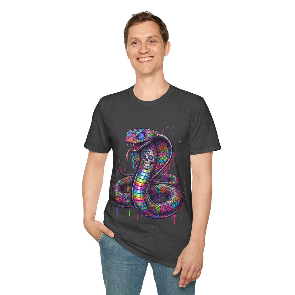 Vibrant Urban Snake Skull T-Shirt - Trendy Streetwear