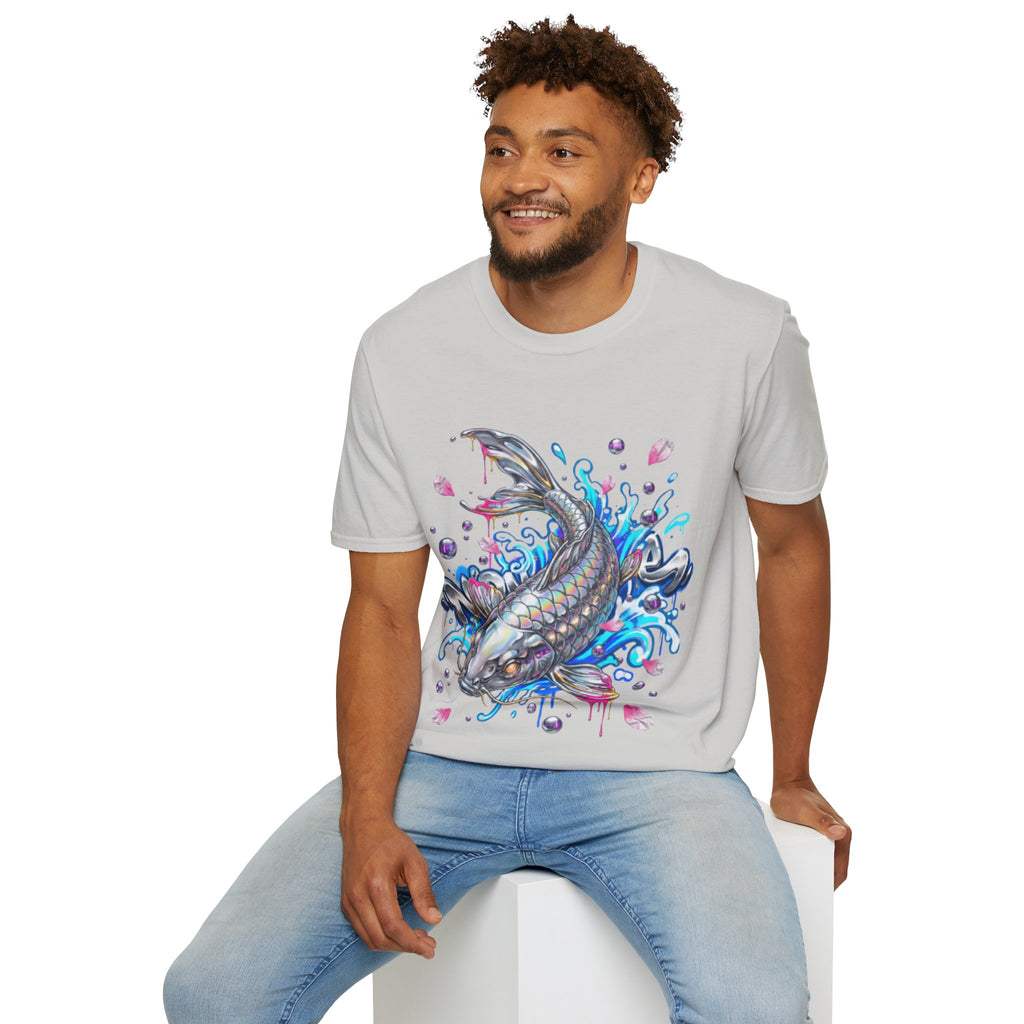 Trendy Holographic Koi T-Shirt for Urban Streetwear
