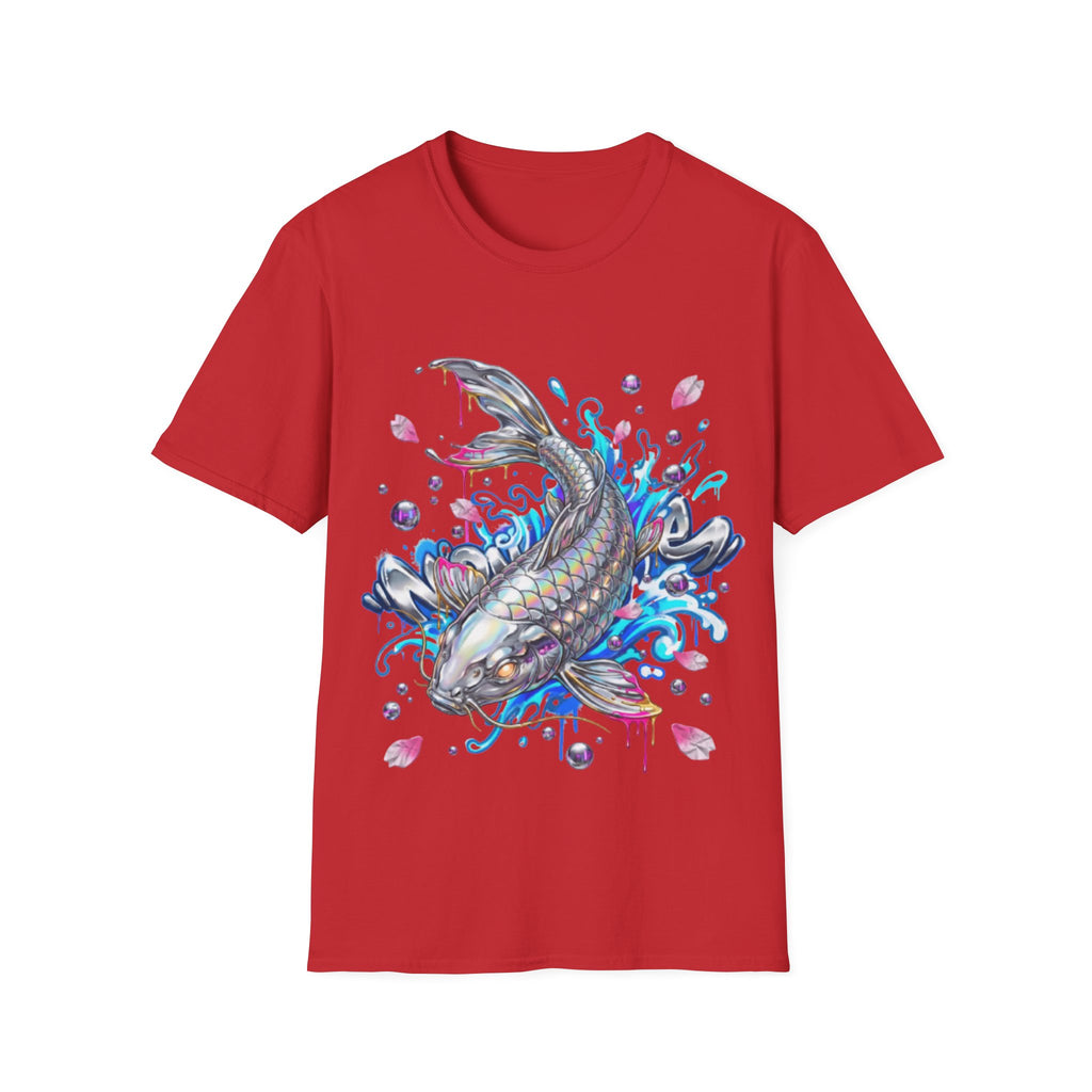 Trendy Holographic Koi T-Shirt for Urban Streetwear