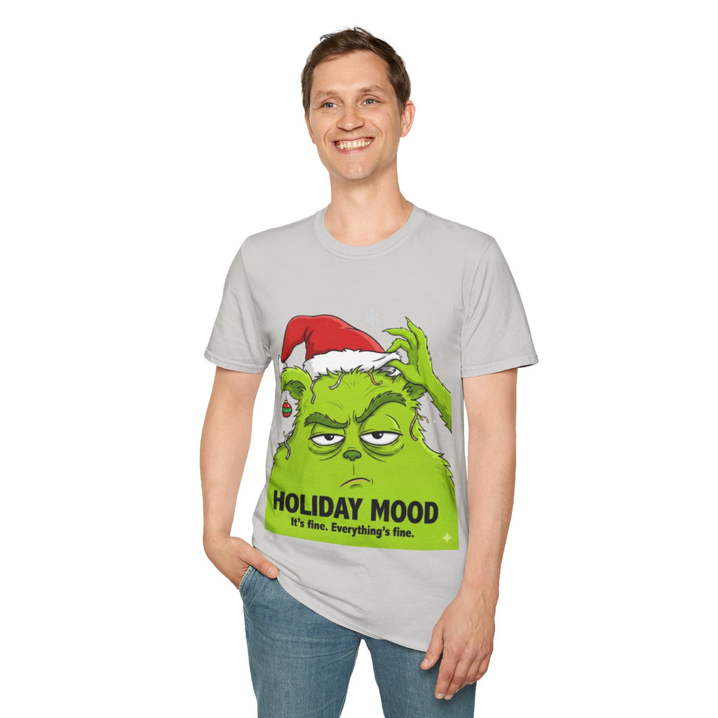 Grinch Holiday Mood T-shirt | Sarcastic Grinch Christmas Tee