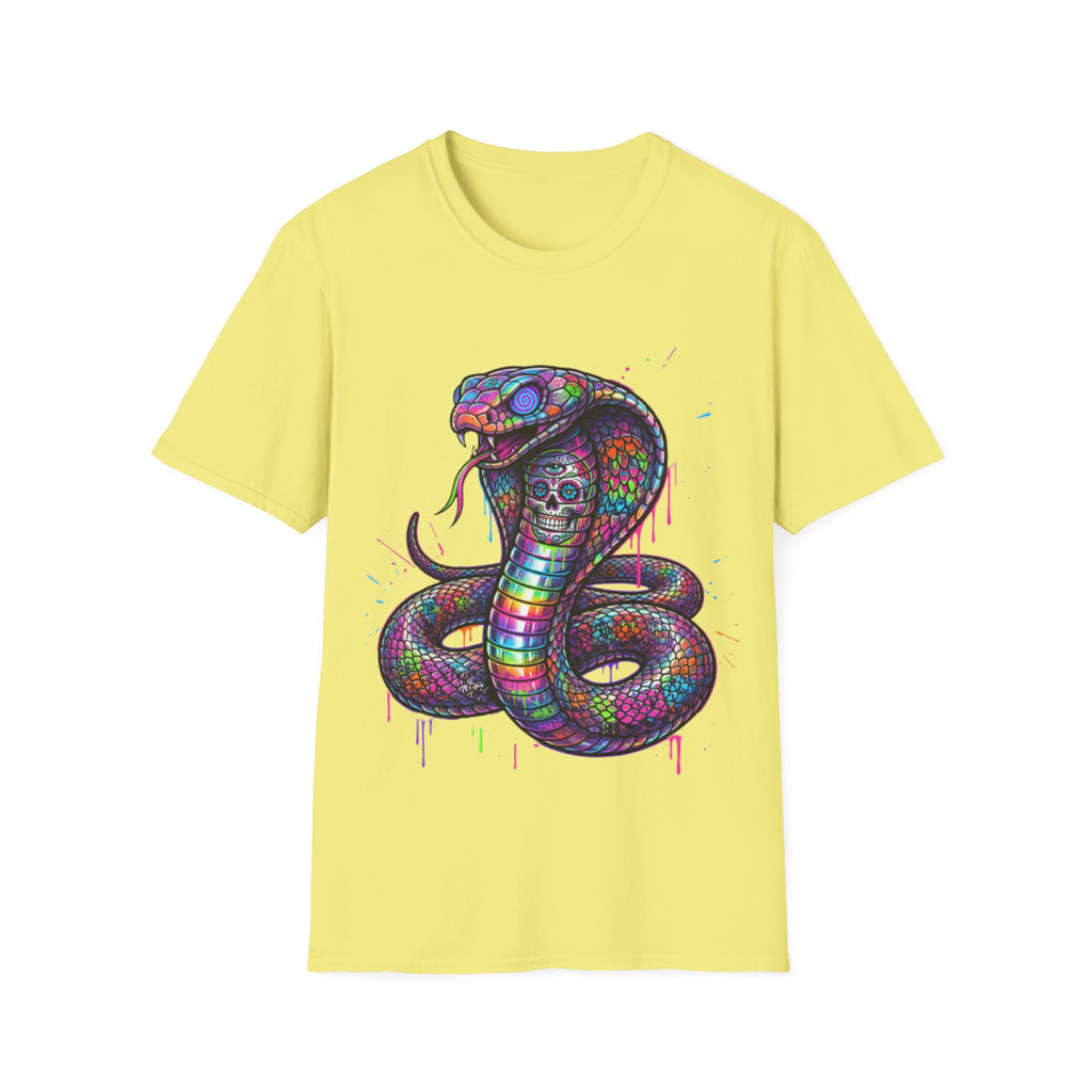Vibrant Urban Snake Skull T-Shirt - Trendy Streetwear