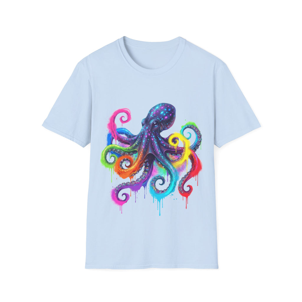 Vibrant Octopus Drip Tee - Urban Streetwear Trend