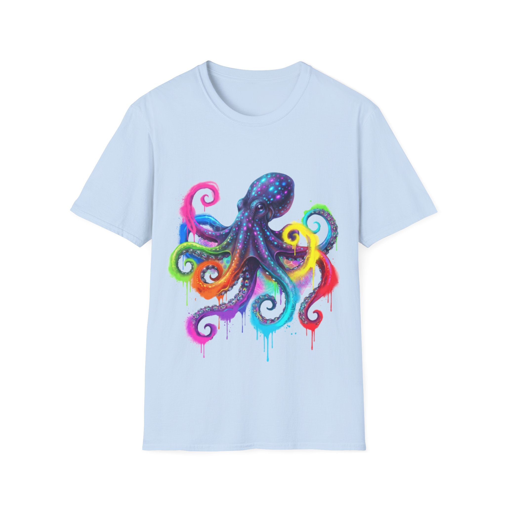 Vibrant Octopus Drip Tee - Urban Streetwear Trend