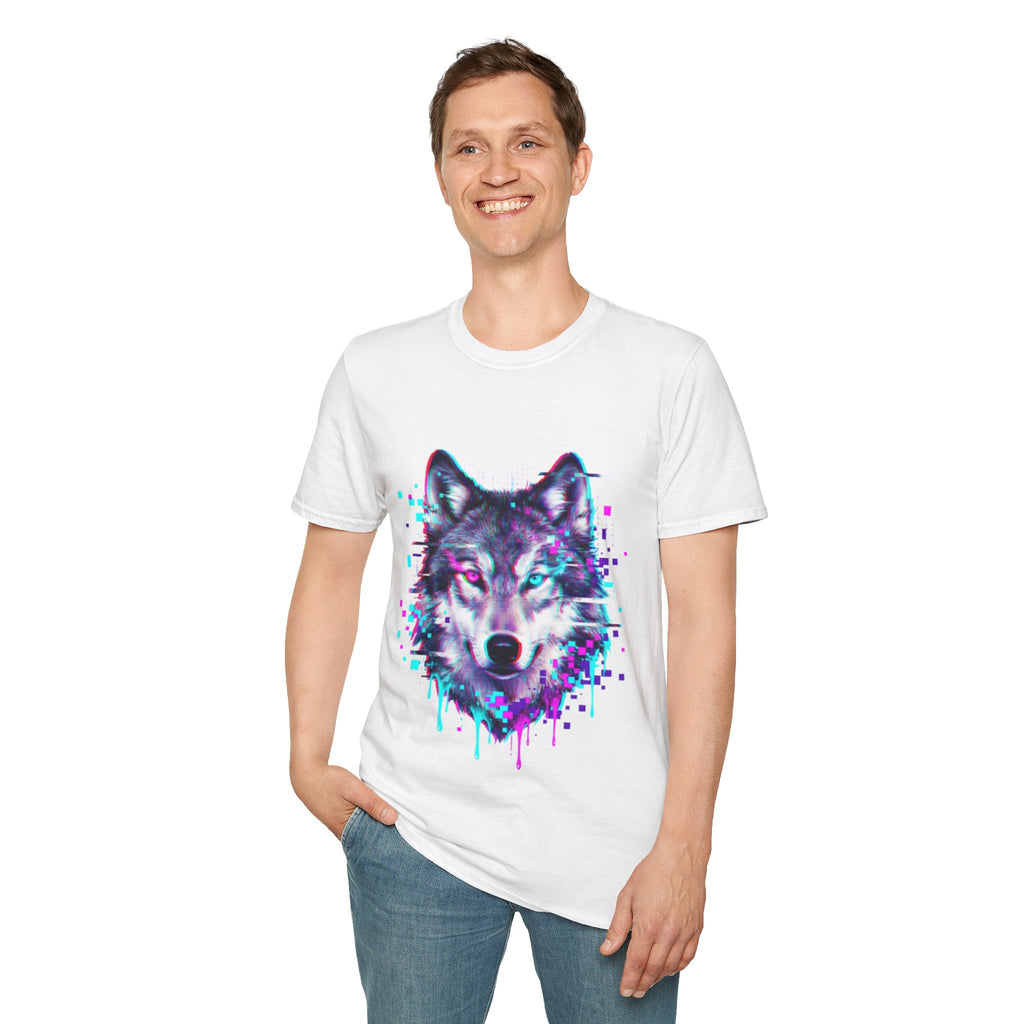 Urban Glitch Wolf Tee - Trendy Streetwear Vibes