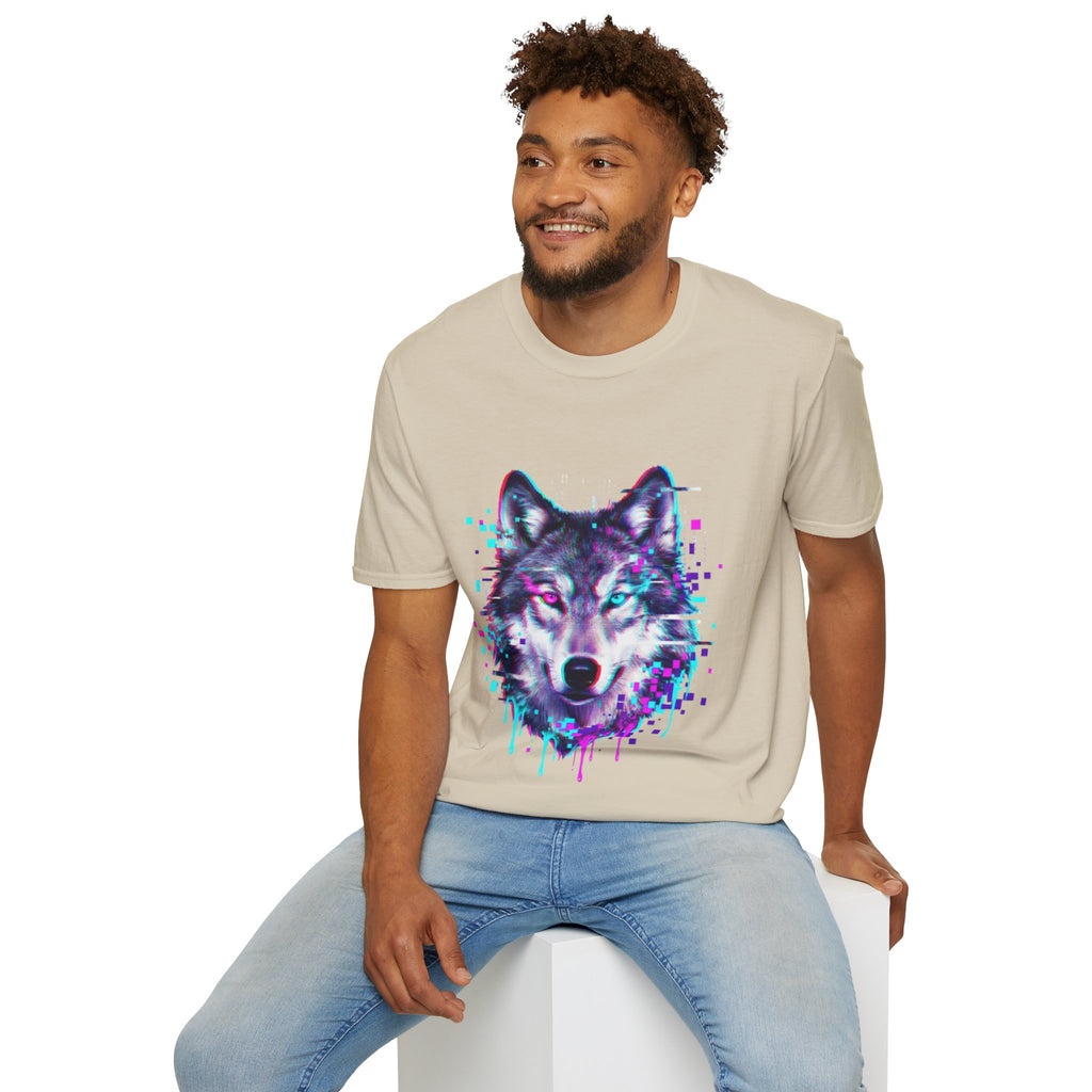 Urban Glitch Wolf Tee - Trendy Streetwear Vibes