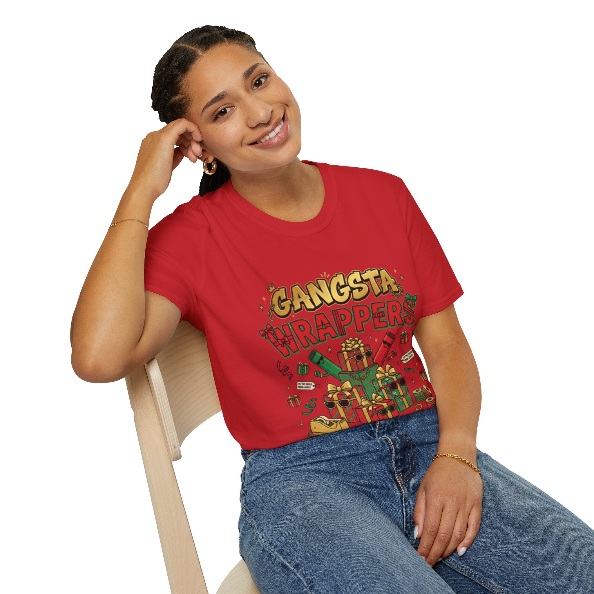 Gangsta Wrappers Crew T-shirt | Funny Christmas Matching Tee