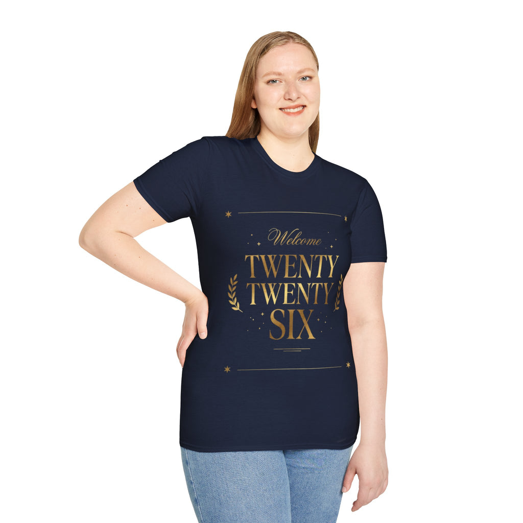 Trendy Urban 'Twenty Twenty Six' Gold Tee