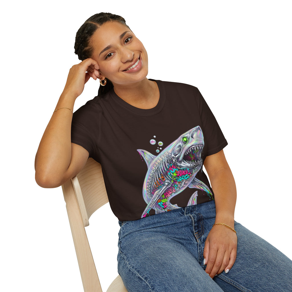 Iridescent Shark Streetwear T-Shirt - Urban Style