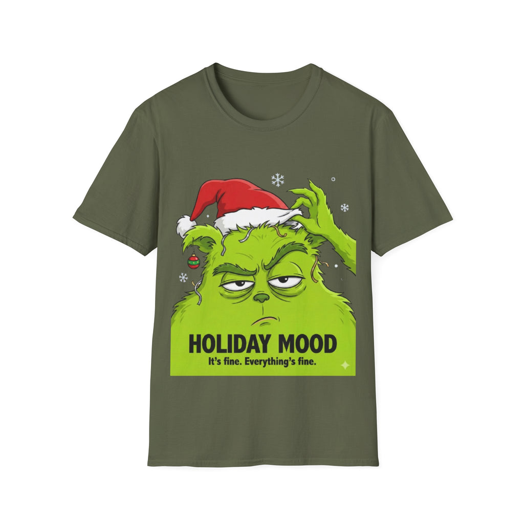 Grinch Holiday Mood T-shirt | Sarcastic Grinch Christmas Tee