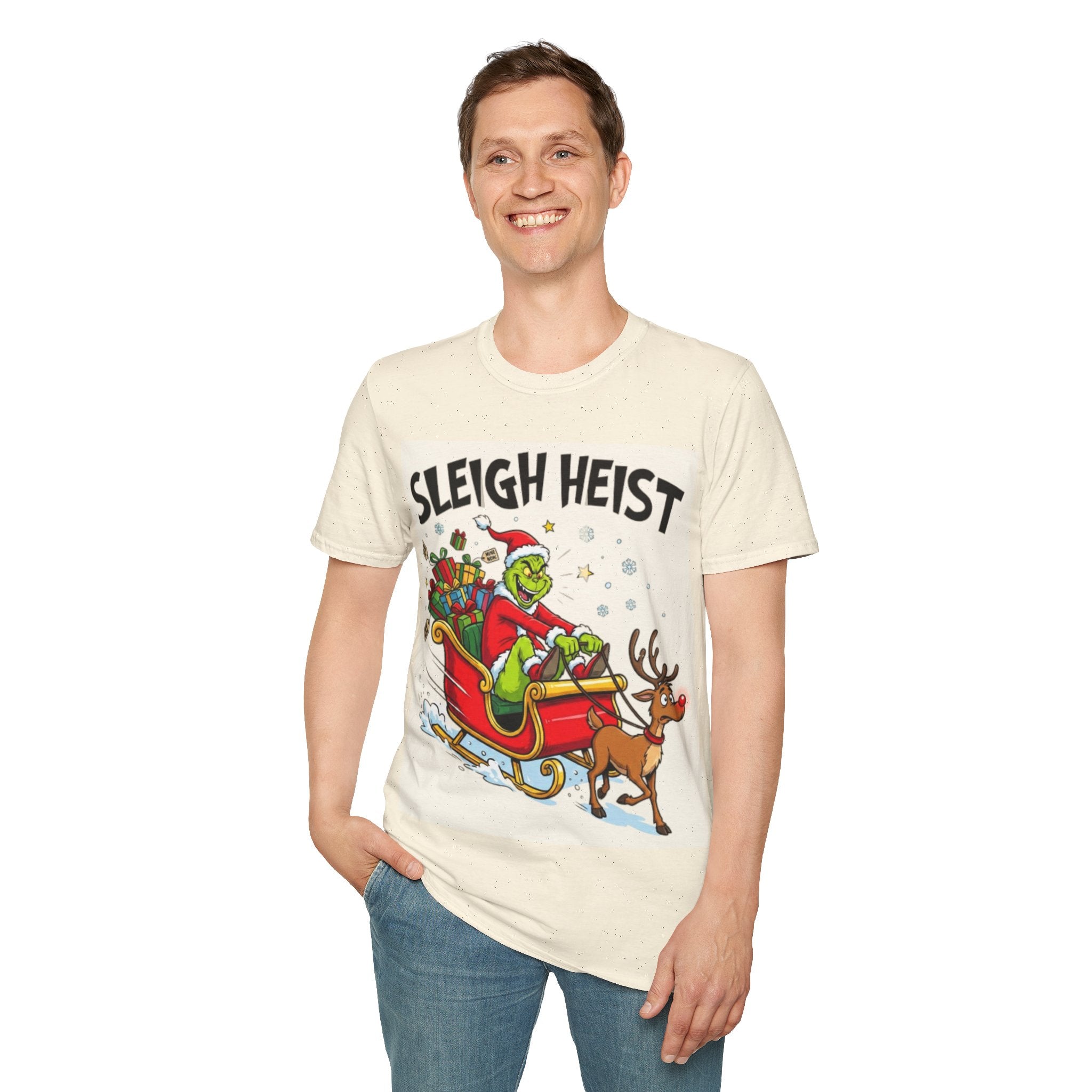 Grinch Sleigh Heist Tee | Funny Grinch Christmas Chaos T-shirt