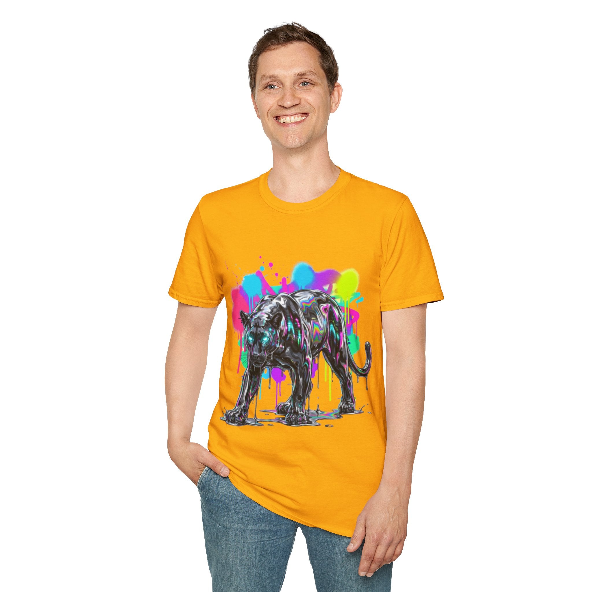 Neon Panther Streetwear Tee - Urban Trendy Vibes