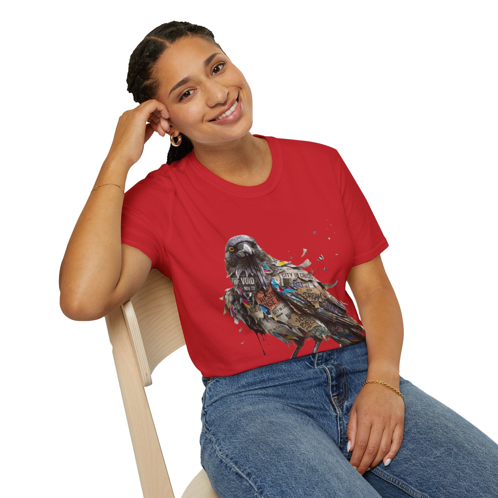 Urban Rebel Crow T-Shirt - Trendy Streetwear Style