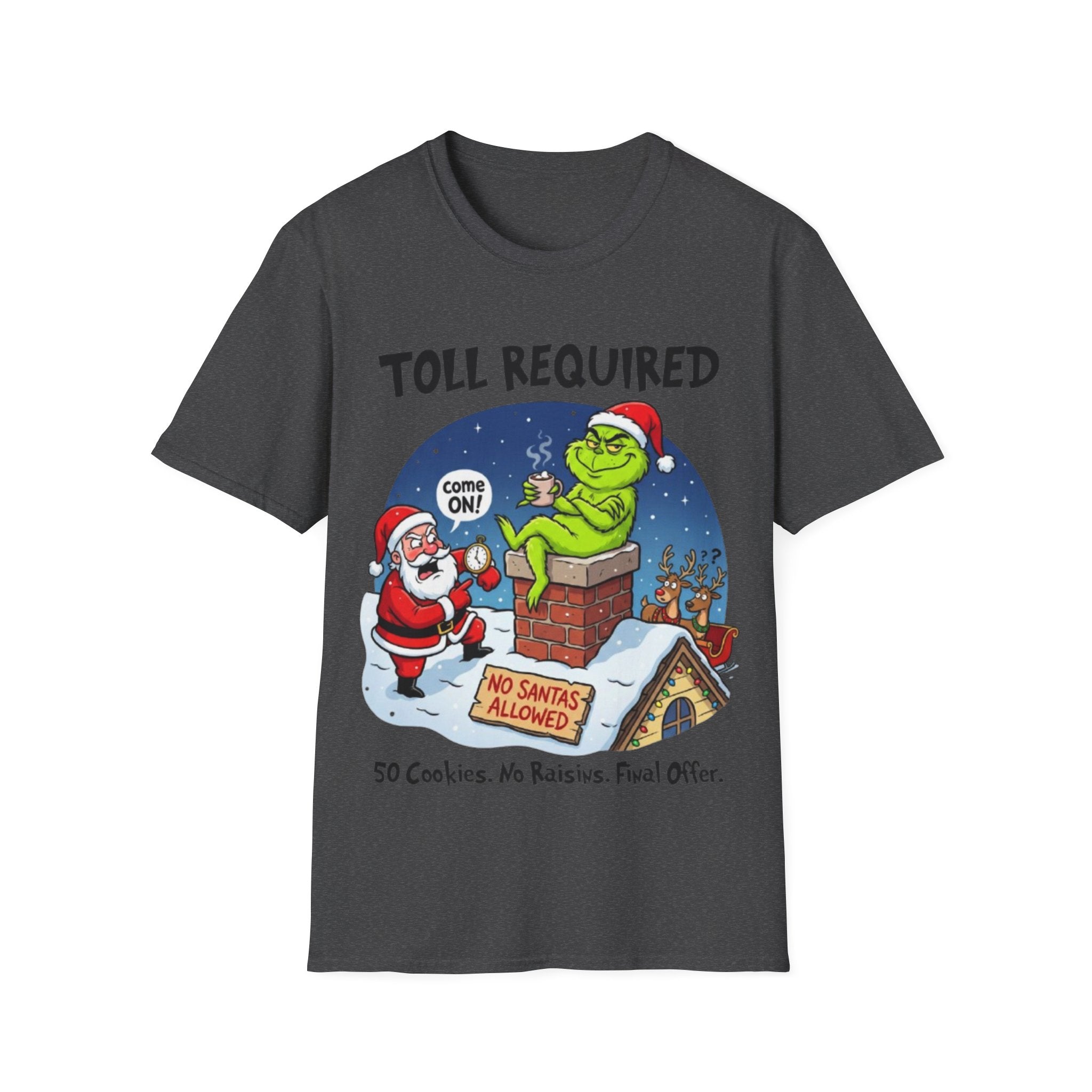 Santa Blocked by Grinch Tee | Funny Grinch Christmas T-shirt