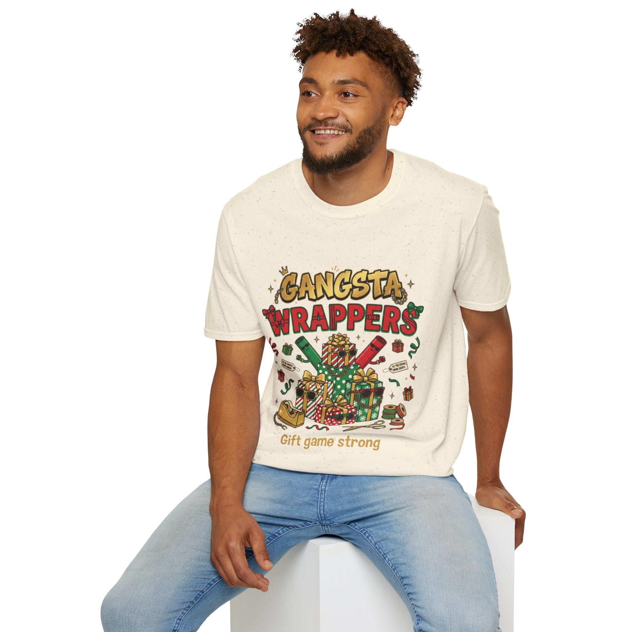 Gangsta Wrappers Crew T-shirt | Funny Christmas Matching Tee