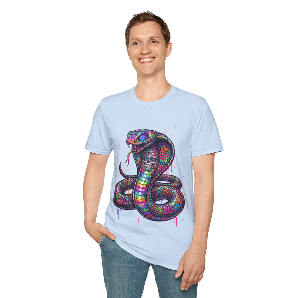 Vibrant Urban Snake Skull T-Shirt - Trendy Streetwear