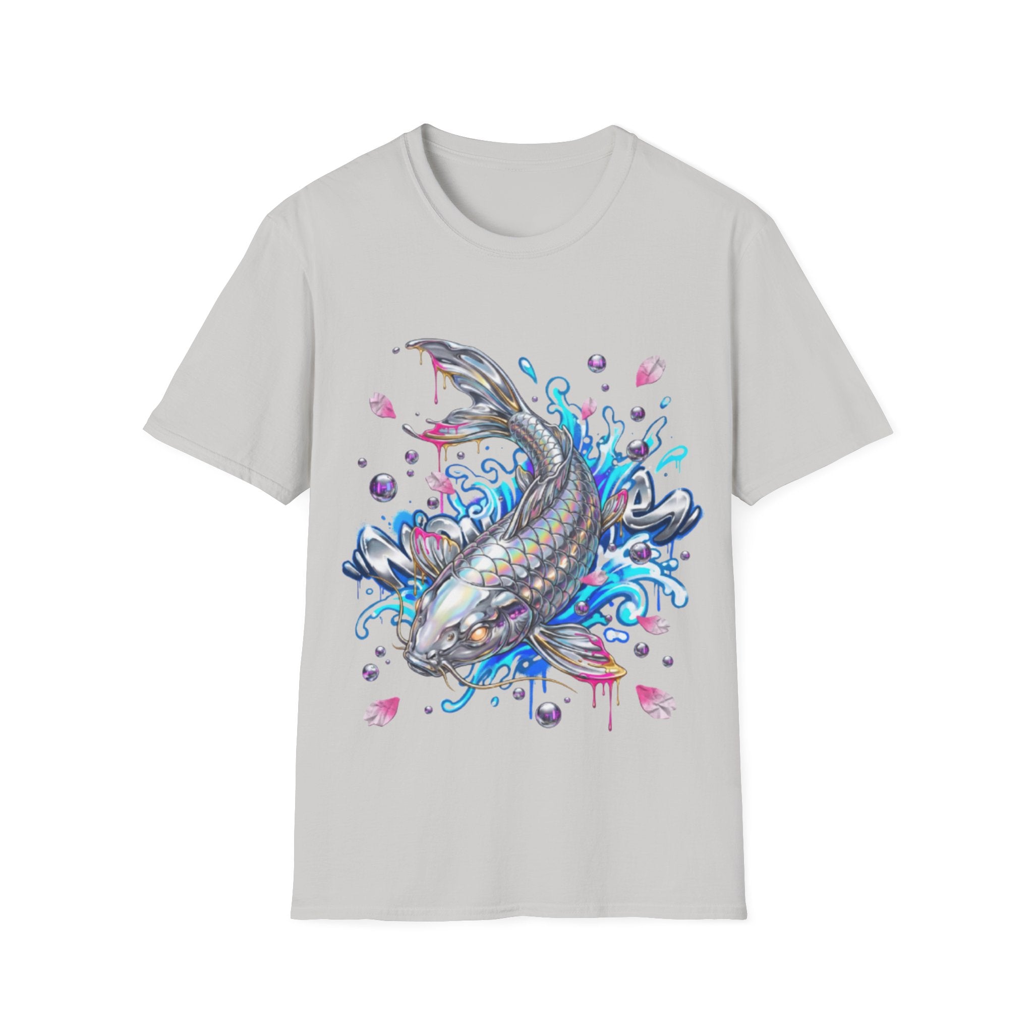 Trendy Holographic Koi T-Shirt for Urban Streetwear