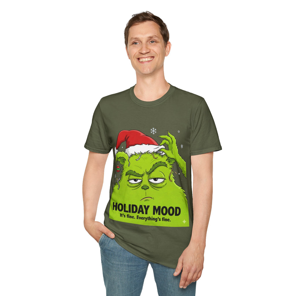 Grinch Holiday Mood T-shirt | Sarcastic Grinch Christmas Tee