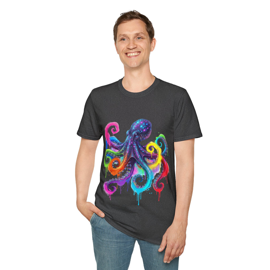 Vibrant Octopus Drip Tee - Urban Streetwear Trend