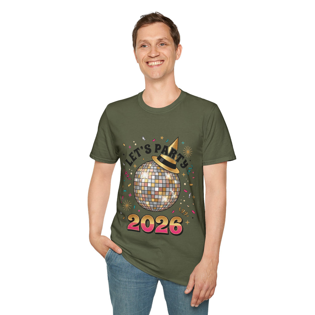 Trendy Let's Party 2026 Disco Ball Tee