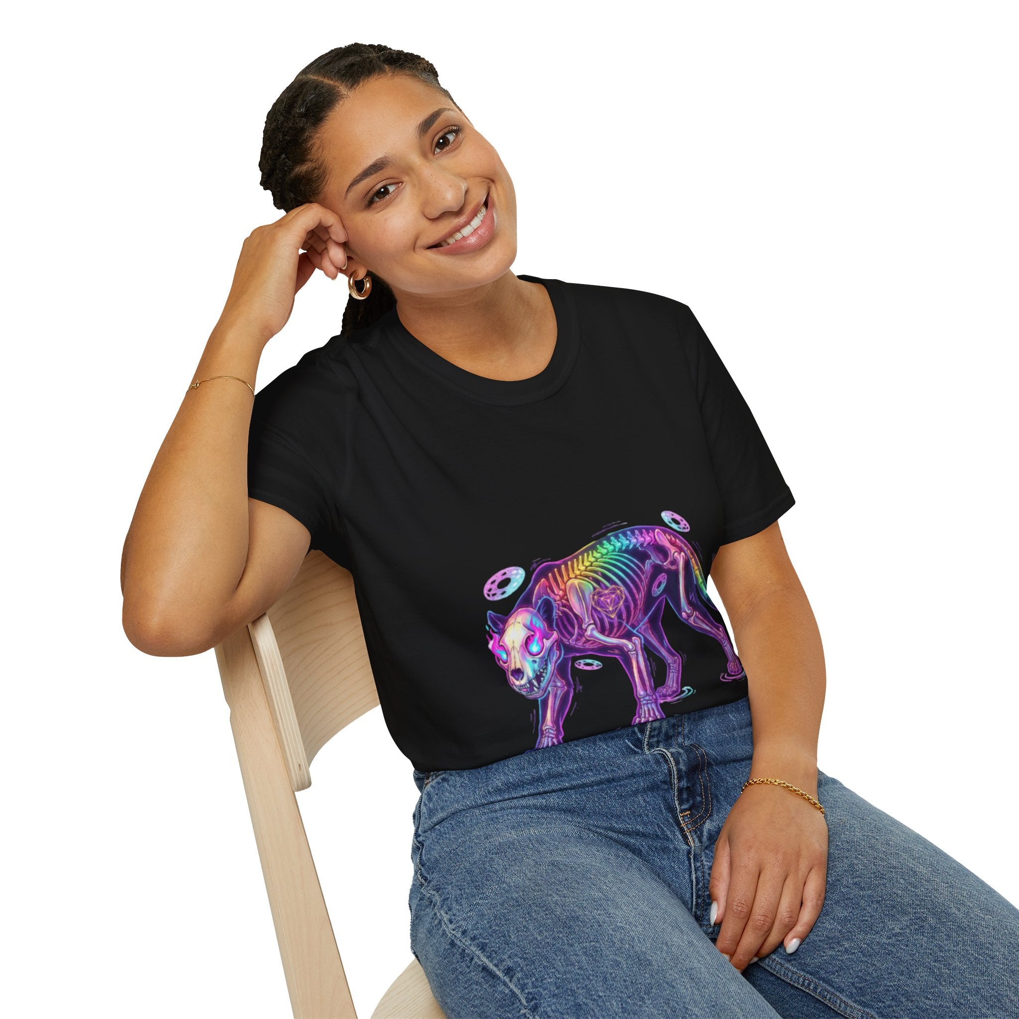 Neon Skeleton Panther Tee - Trendy Urban Streetwear